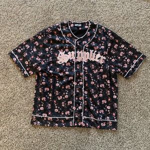 Supplier Flower Mesh Baseball Shirt - Small